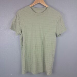 Goodfellow & Co Mens Small Sage Green Striped Tee Minimalist Quiet Luxury Preppy
